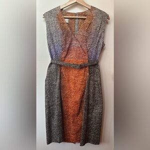 Peter Pilotto Dress - cool graphic chain link fence wire mesh print, size 8